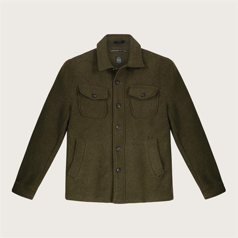 OVER SHIRT BOILED WOOL MIL.GREEN