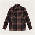 OVER SHIRT BOILED WOOL NAVY CHECK