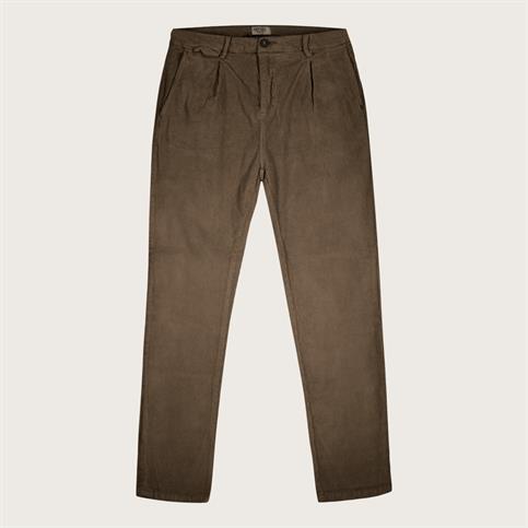 CHINO LONG SLIM PINCES CORDUROY 500 STRIPES G/D DK. MUD