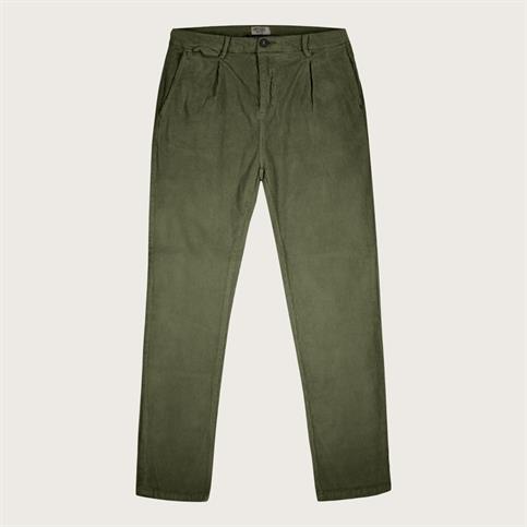 CHINO LONG SLIM PINCES CORDUROY 500 STRIPES G/D MIL.GREE