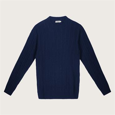 ROUND NECK 80%WOOL/20%NYLON BLUE