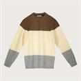 ROUND NECK 62%ACRY/30%NYL/6%WOOL/2%SPAND. BEIGE STRIPE