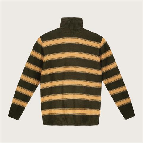 TURTLENECK 65%ACRY/25%POLY/10%ELAST.GREEN STRIPE