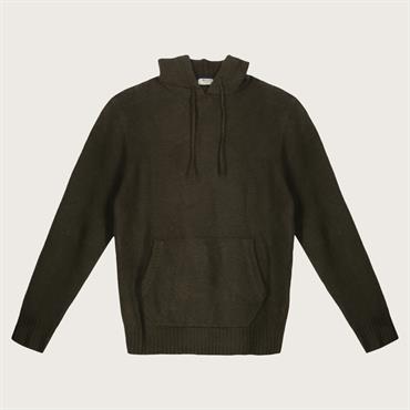 HOODIE 62%ACRY/30%NYL/6%WOOL/2%SPAND. DK.GREEN