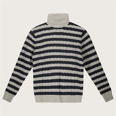 TURTLENECK 80%WOOL/20%NYLON NAVY STRIPE