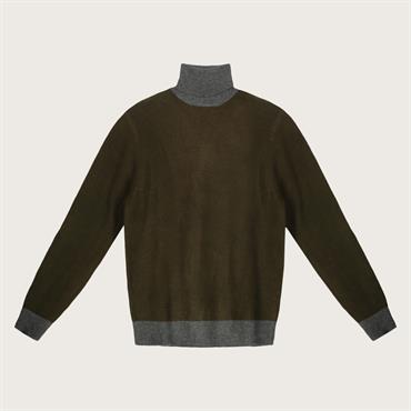 TURTLENECK 62%ACRY/30%NYL/6%WOOL/2%SPAND.DK.GREEN