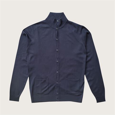 CARDIGAN TURTLENECK 70%VISC/30%NYL. NAVY