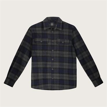 OVER SHIRT L/S FLANNEL G/WASH GREY CHECK