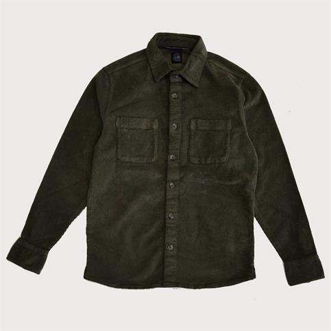 OVER SHIRT L/S CORDUROY G/D MIL.GREEN