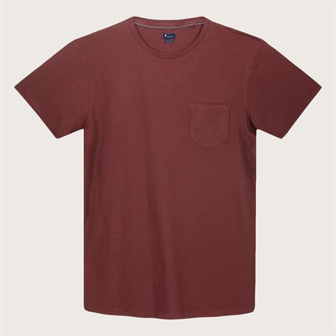 T-SHIRT PKT JERSEY SLUB S/S G/D BORDEAUX