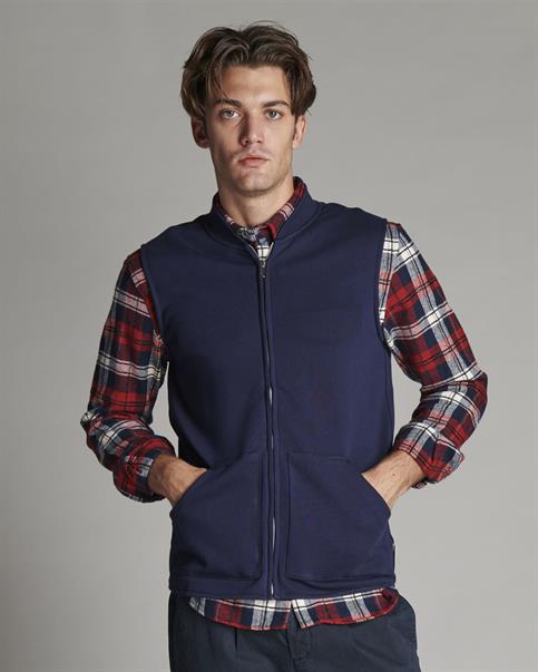 GILET FLEECE 80%CTN/20%NYL F/D NAVY