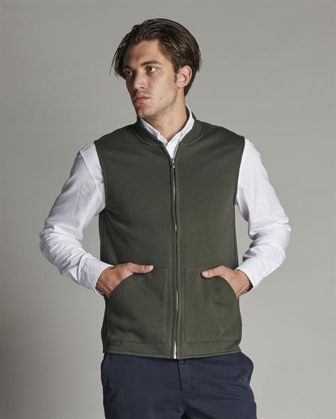 GILET FLEECE 80%CTN/20%NYL F/D MIL.GREEN