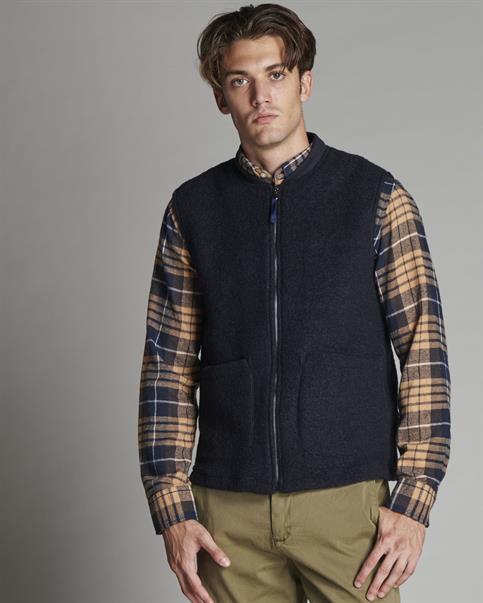 GILET BOILED WOOL NAVY