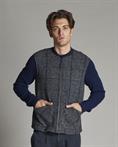 GILET BOILED WOOL NAVY CHECK