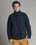 GILET BOILED WOOL GREEN CHECK