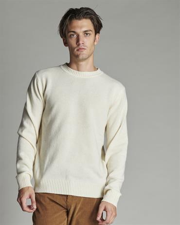 ROUND NECK 80%WOOL/20%NYLON OFF WHITE