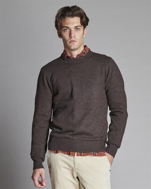 ROUND NECK 80%WOOL/20%NYLON BROWN