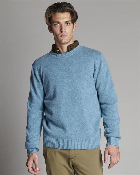 ROUND NECK 80%WOOL/20%NYLON SKY MEL.