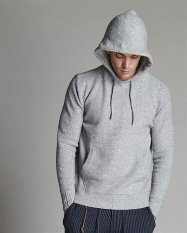 HOODIE 62%ACRY/30%NYL/6%WOOL/2%SPAND. GREY