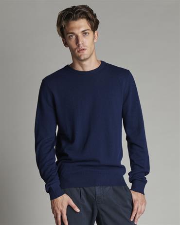 ROUND NECK 35%NYL/31%VISC/30%WOOL/4% CASHMERE NAVY