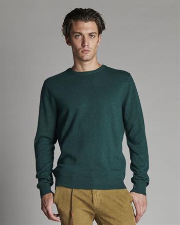 ROUND NECK 35%NYL/31%VISC/30%WOOL/4% CASHMERE DK.GREEN