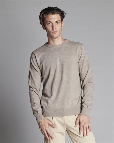 ROUND NECK 35%NYL/31%VISC/30%WOOL/4% CASHMERE BEIGE