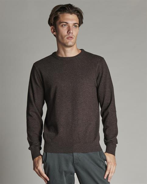 ROUND NECK 35%NYL/31%VISC/30%WOOL/4% CASHMERE BROWN