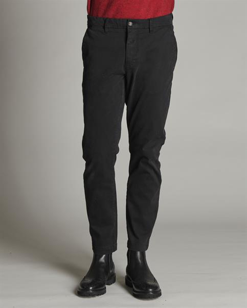 CHINO LONG SLIM TWILL STRETCH G/D BLACK