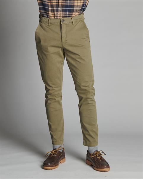 CHINO LONG SLIM TWILL STRETCH G/D MUD