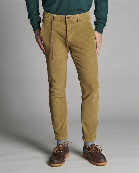 CHINO LONG SLIM CORDUROY 550 STRIPES G/D OIL