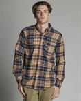 BTN DOWN COLLAR L/S COTTON SOFT WASH BEIGE CHECK