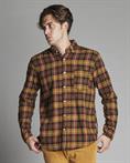 BTN DOWN COLLAR L/S COTTON SOFT WASH BEIGE CHECK