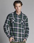 FRENCH COLLAR L/S FLANNEL SOFT WASH GREEN CHECK