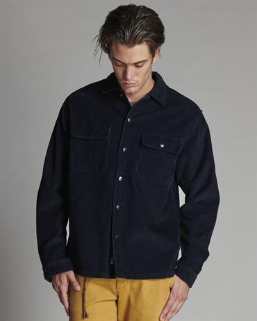 OVER SHIRT L/S CORDUROY 500 STRIPES G/D NAVY