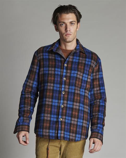 OVER SHIRT L/S FLANNEL SOFT WASH NAVY CHECK