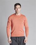 SWEATER ROUND NECK 100% COTTON L/S ACID WASH DK.ORANGE