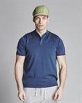 SWEATER POLO 100% COTTON S/S ACID WASH NAVY