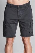 CARGO SHORT COMF. TWILL STRETCH G/D BLACK