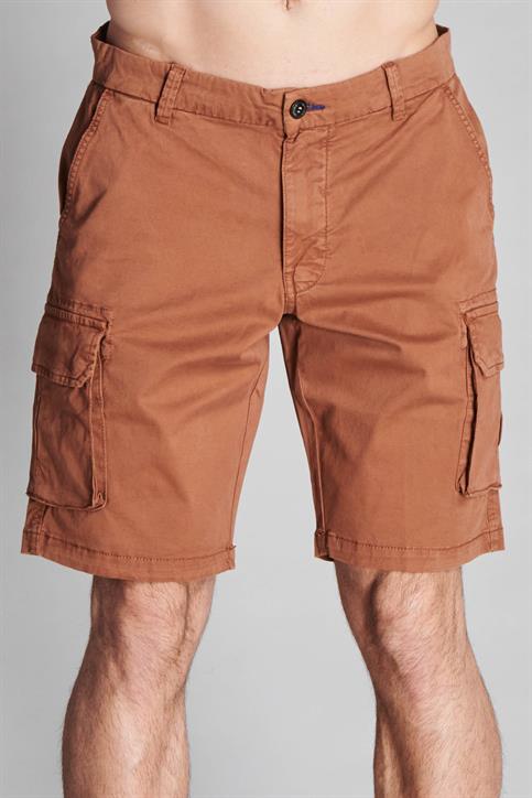 CARGO SHORT COMF. TWILL STRETCH G/D RUST