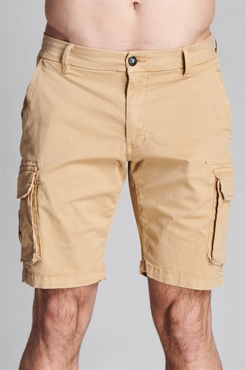 CARGO SHORT COMF. TWILL STRETCH G/D BEIGE