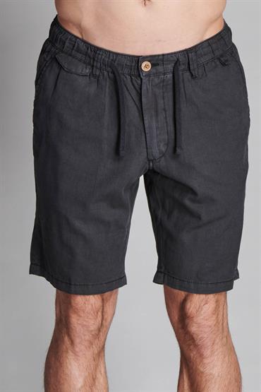 CHINO SHORT COMF. ELASTIC MIX LINEN G/D BLACK