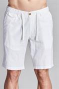 CHINO SHORT COMF. ELASTIC MIX LINEN G/D WHITE