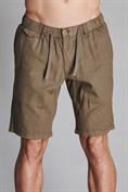 CHINO SHORT COMF. ELASTIC MIX LINEN G/D MUD