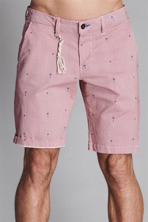 CHINO SHORT COMF. TWILL STRETCH SUNNY G/D RED STRIPE