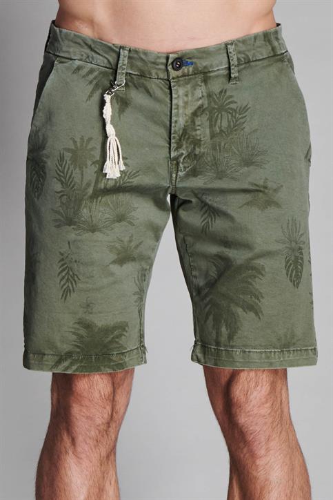 CHINO SHORT COMF. TWILL STRETCH JUNGLE G/D MIL.GREEN