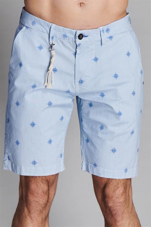 CHINO SHORT COMF. TWILL STRETCH NSOE G/D SKY STRIPE