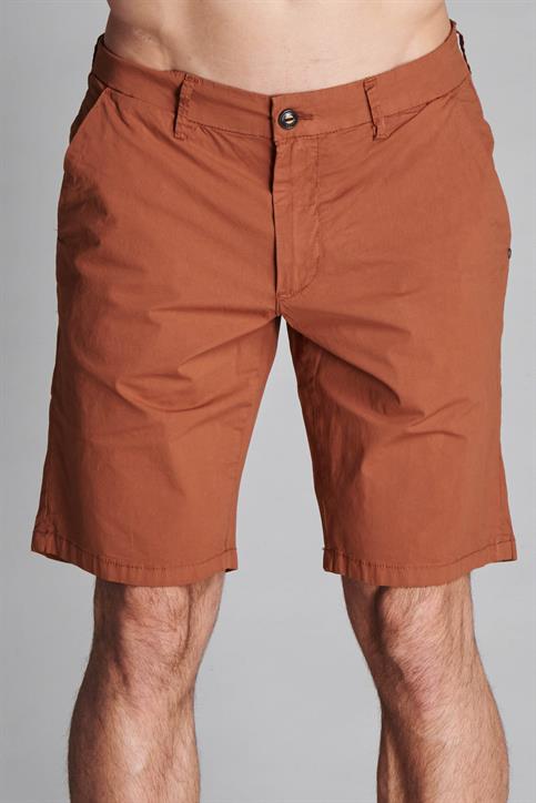 CHINO SHORT COMF.POPELINE G/D RUST