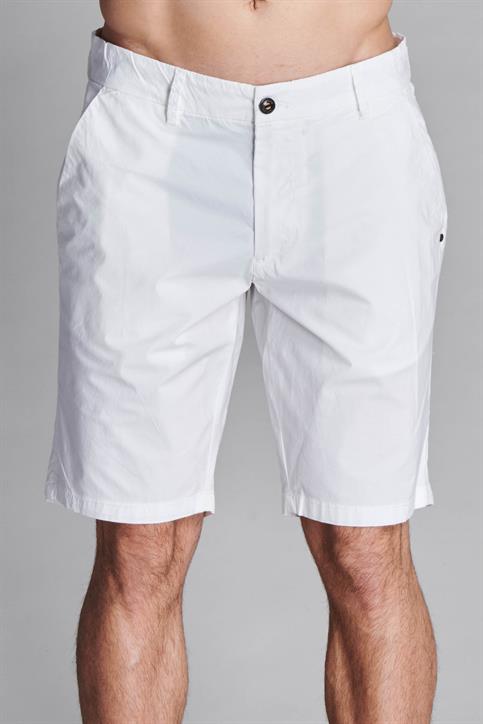 CHINO SHORT COMF.POPELINE G/D WHITE