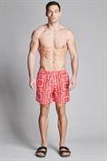 SWIMMING TRUNKS POLY.ALLOVER PAISLEY RED