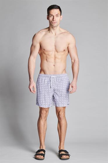 SWIMMING TRUNKS POLY.ALLOVER ORIGAMI WHITE